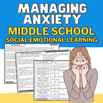 Preview of Understanding & Managing Anxiety: No-Prep Middle School SEL & Life Skills Packet