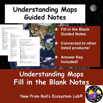 Preview of Understanding Maps Fill in the Blank Guided Notes w/Answer Key EDITABLE