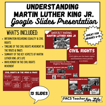 Preview of Understanding Martin Luther King Jr. Google Slides - Middle or High School