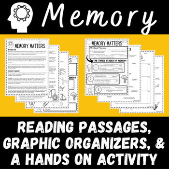 Preview of Understanding Memory Reading Passage Graphic Organizer and Activity