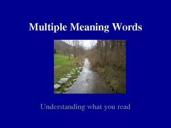 Preview of Understanding Multiple Meaning Words