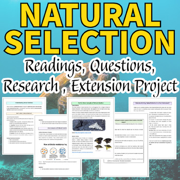 Preview of Natural Selection Readings Worksheet Project Extensions Answers Middle School