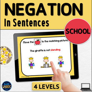 Preview of Negation Understanding Negatives in Sentences School Theme Speech Therapy