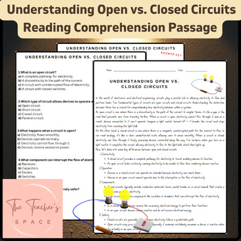 Preview of Understanding Open vs. Closed Circuits Reading Comprehension Passage