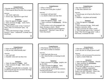 Understanding Paragraphs - Language within Context Ocean Game Activity