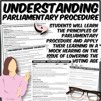 Preview of Understanding Parliamentary Procedure | Mock Hearing | Script | Vocabulary