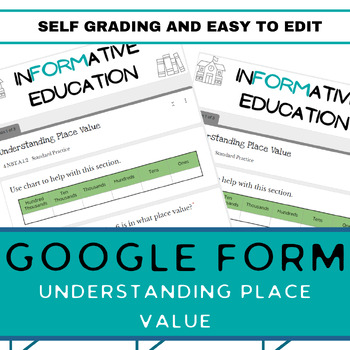 Preview of Understanding Place Value (Approaching) Google Form