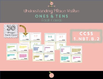 Preview of Understanding Place Value - Ones & Tens Task Cards Sampler 1.NBT.B.2