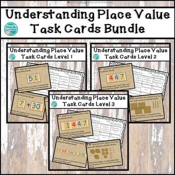Preview of Understanding Place Value with the Montessori Golden Beads Task Cards BUNDLE