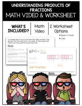 Preview of 4.NF.4: Products of Fractions as Unit Fractions Math Video & Worksheet