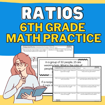 Preview of Understanding Ratios: 6th Grade Math Task Cards & Worksheet Practice {6.RP.A.1}