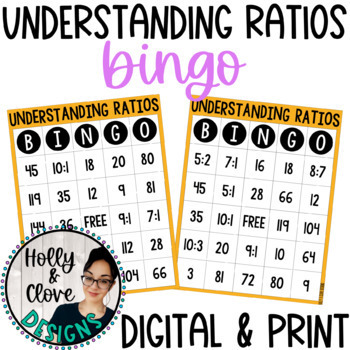 Preview of Understanding Ratios BINGO - Digital & Print Versions - NO PREP Game