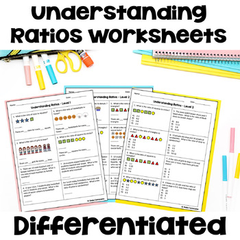 Preview of Understanding Ratios Worksheets - Differentiated