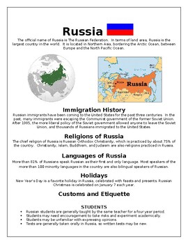 Preview of Understanding Russian culture :Editable Cultural Sensitivity quick reference