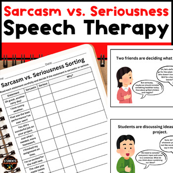 Preview of Understanding Sarcasm Speech Therapy Activities Sorting, Role Play Cards..