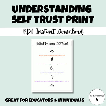 Preview of Understanding Self Trust Printable
