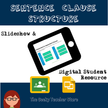 Preview of Sentence Clause Structure & Digital Student Activity for Google Classroom