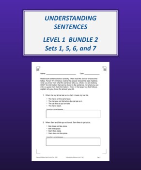 Preview of Understanding Sentences: Level 1 Bundle 2 (Sets 1, 5, 6, and 7)