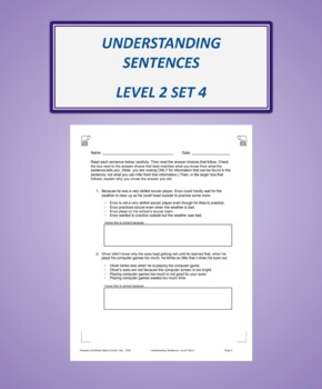 Preview of Understanding Sentences: Level 2 Set 4