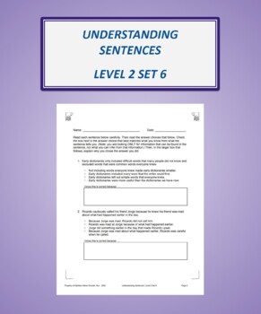 Preview of Understanding Sentences: Level 2 Set 6