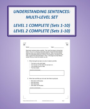 Preview of Understanding Sentences: Multi-Level Sets (Levels 1 and 2, all sets)