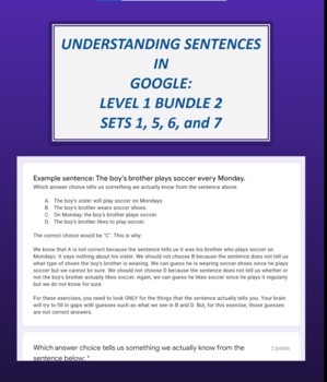 Preview of Understanding Sentences in Google: Level 1 Bundle 2 (Sets 1, 5, 6, and 7)