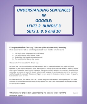 Preview of Understanding Sentences in Google: Level 2 Bundle 3 (Sets 1, 8, 9, and 10)