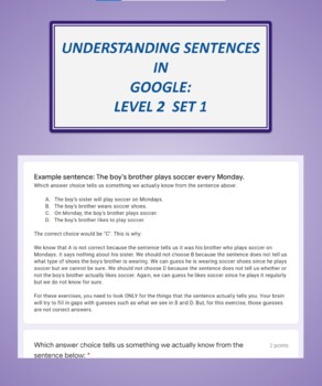 Preview of Understanding Sentences in Google: Level 2 Set 1