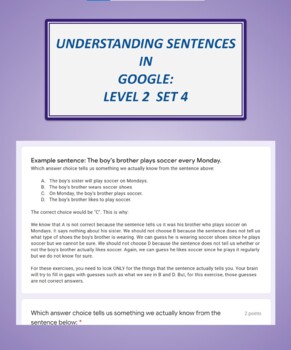 Preview of Understanding Sentences in Google: Level 2 Set 4