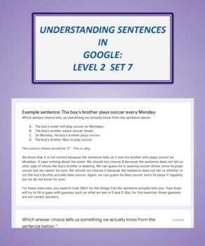 Preview of Understanding Sentences in Google: Level 2 Set 7