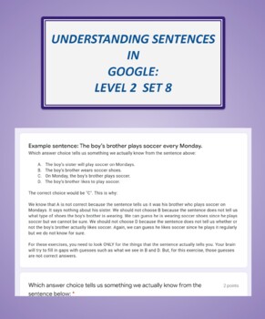 Preview of Understanding Sentences in Google: Level 2 Set 8