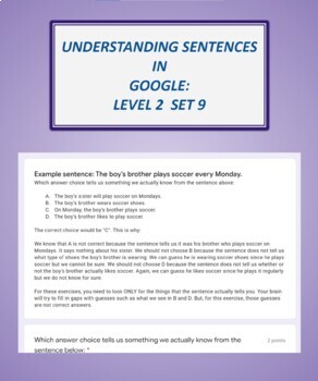 Preview of Understanding Sentences in Google: Level 2 Set 9