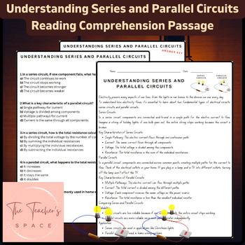 Preview of Understanding Series and Parallel Circuits Reading Comprehension Passage