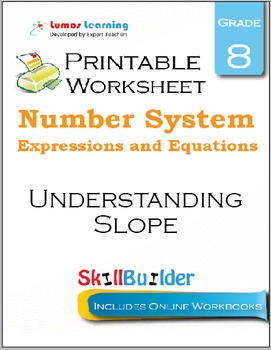 Preview of Understanding Slope Printable Worksheet, Grade 8