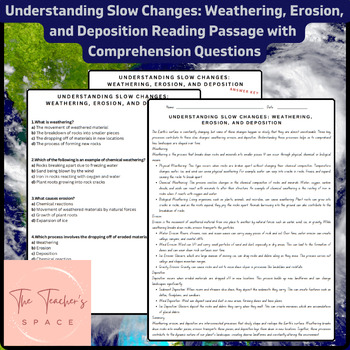 Preview of Understanding Slow Changes: Weathering, Erosion, and Deposition Reading Passage