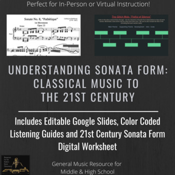 Preview of Understanding Sonata Form: Classical to 21st Century | Music Slides & Worksheet