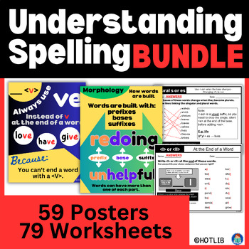 Preview of Morphology BUNDLE - Spelling Posters & Worksheets incl Etymology & Phonology
