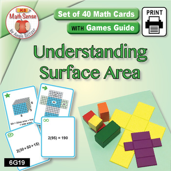 Preview of Understanding Surface Area: Math Sense Card Games & Measurement Activities 6G19