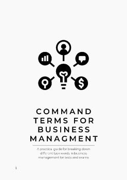 Preview of Understanding Task/Command terms - Business Management exam/Test guide