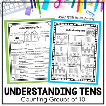 Preview of Count by 10s Worksheets | Multiples of 10 | Count Groups of Ten | Skip Count 10s