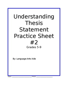 identifying thesis statements worksheet