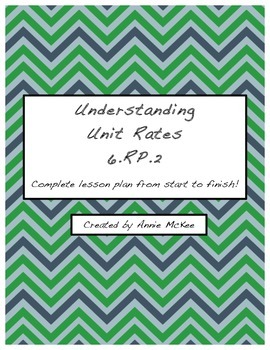 Preview of Understanding Unit Rates- 6.RP.2: Complete Lesson Plan