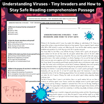 Preview of Understanding Viruses - Tiny Invaders and How to Stay Safe Reading Comprehension