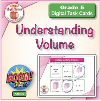 Preview of Understanding Volume: BOOM Digital Matching Task Cards 5M33 | Measurement
