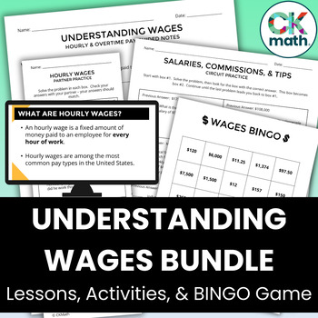 Preview of Understanding Wages BUNDLE - Hourly Pay, Overtime, Salaries, Commissions, & Tips