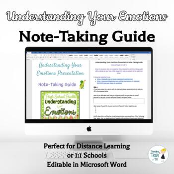 Preview of Understanding Your Emotions Note-Taking Guide - Mental Health