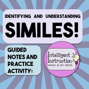 Preview of Similes: Guided Notes and Poetry Analysis Practice Activity