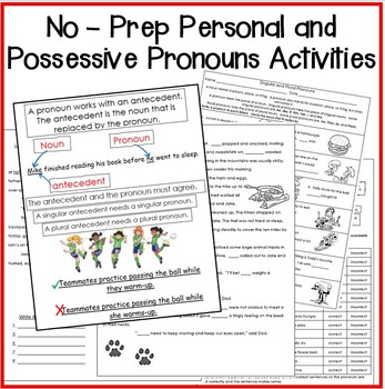 Preview of No-Prep Personal and Possessive Pronouns