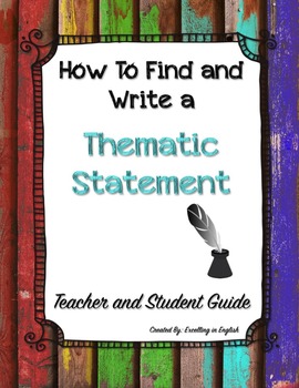 Preview of How to Find Theme and Write a Thematic Statement