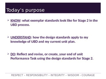 Preview of Understanding by Design Stage 2 Part 1 PPT